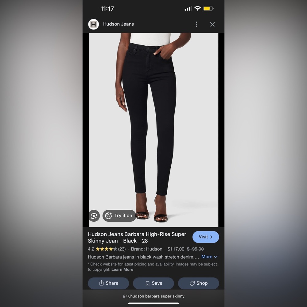 Hudson Jeans black Denim